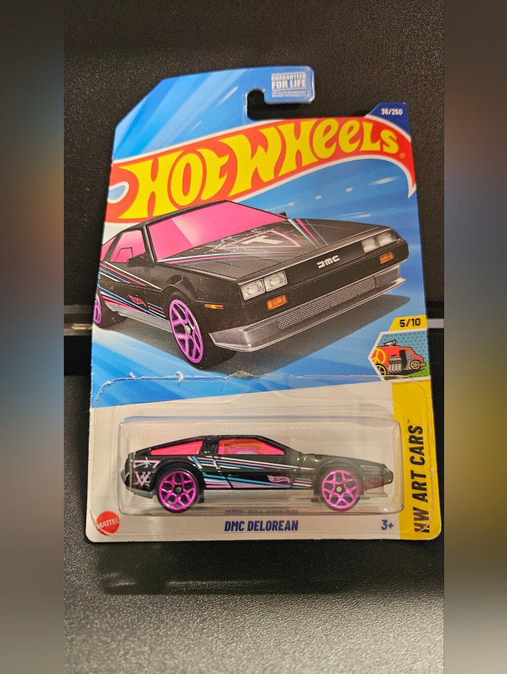 HW Black with Pink DMC Delorean Art Cars
